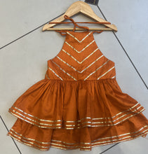 Load image into Gallery viewer, Orange Embellished Gotapati Dress For Dogs