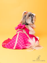 Load image into Gallery viewer, Crossbody Choli With Hot Pink Embroidered Lehenga For Dogs