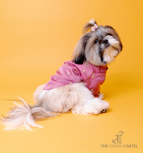 Pink Sequin Embroidered Sherwani For Dogs