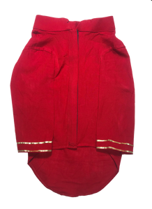 Red Kurta With Embellished Gota Pati Work