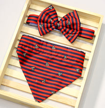 Load image into Gallery viewer, Red And Blue Stripe Bow