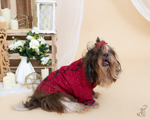 Embellished Red & Black Bandgala