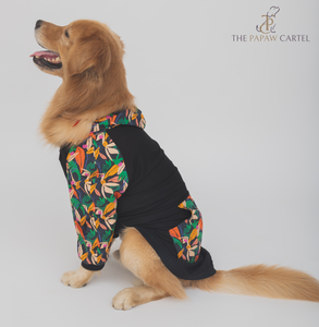 Black Tropical Bomber Dog Shacket