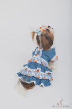 Load image into Gallery viewer, Denim Floral Dog Skirt dress