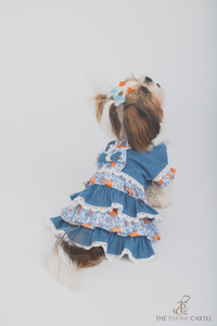 Denim Floral Dog Skirt dress