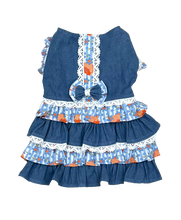 Load image into Gallery viewer, Denim Floral Dog Skirt dress