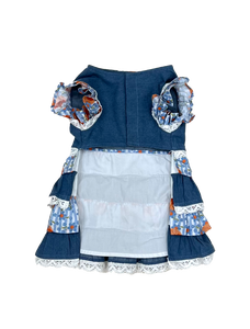 Denim Floral Dog Skirt dress