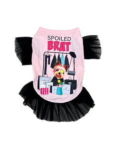 Spolied Brat Frilled Dog Tshirt Dress