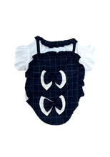 Load image into Gallery viewer, Navy Blue And White Checkered Tuxedo Dress